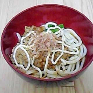 簡単☆きのこオクラと納豆のうどん